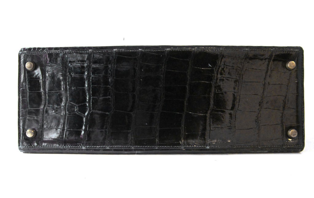HERMES VINTAGE BLACK CROCODILE 32 CM KELLY BAG at 1stdibs