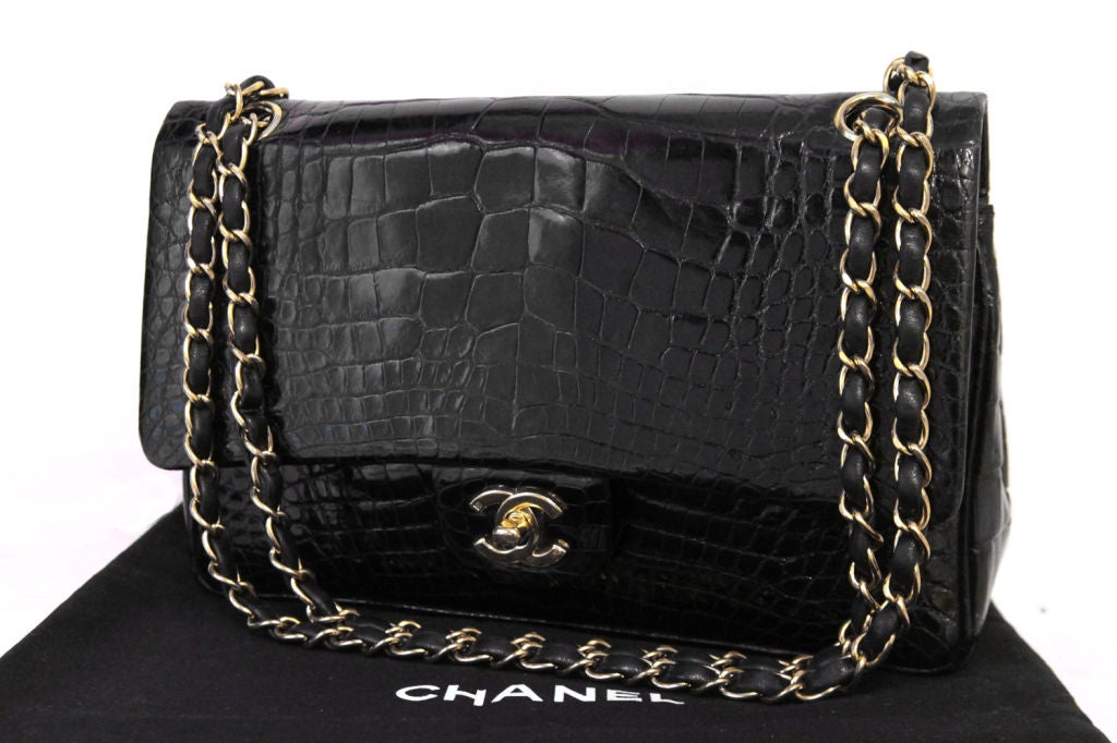 CHANEL VINTAGE BLACK CROCODILE 10
