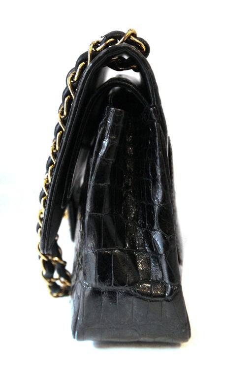 Women's CHANEL VINTAGE BLACK CROCODILE 10