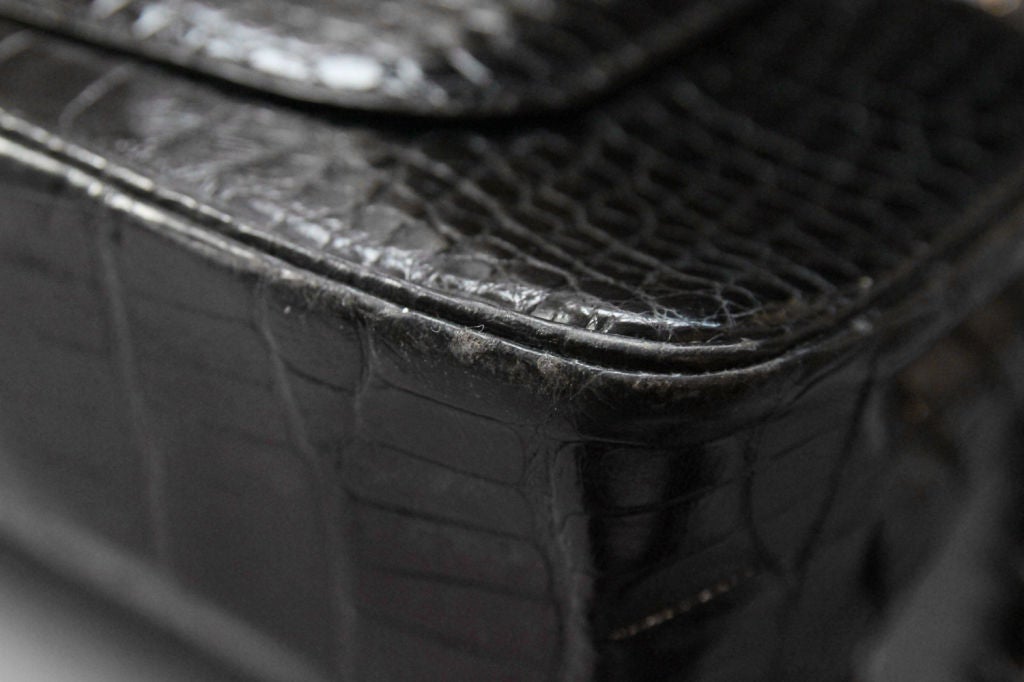 CHANEL VINTAGE BLACK CROCODILE 10