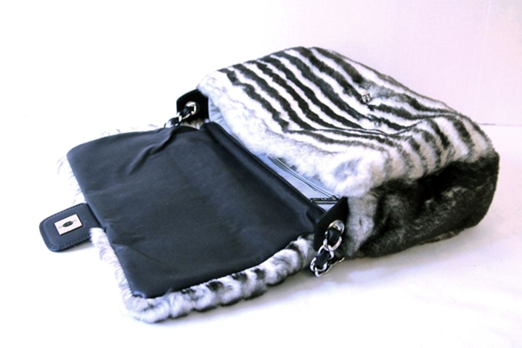 Rare Chanel Chinchilla Fur Jumbo Flap Bag 3