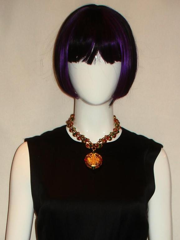 Chanel Gripoix Glass Golden Double Chain Necklace 6