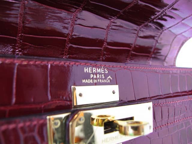 Hermes Porosus Crocodile Leather Red Kelly Bag 3