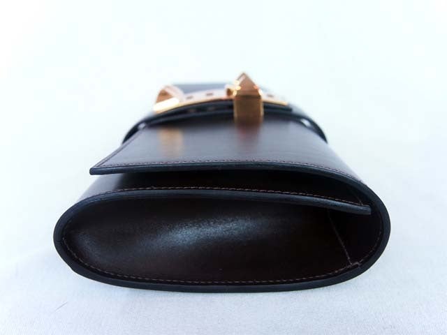 Hermes Brown Box Leather Medor Celebrity Clutch 4