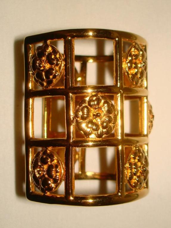 Chanel Golden Multi Camellia Cage Cuff Bracelet 2