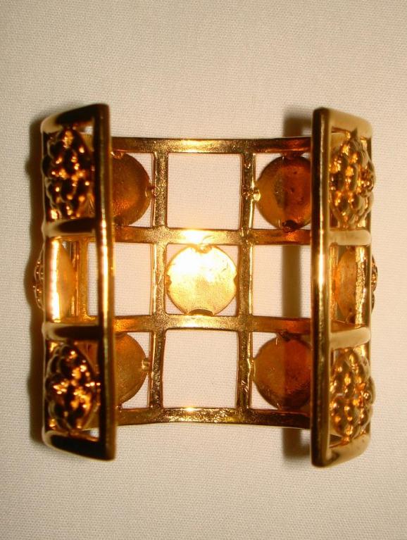 Chanel Golden Multi Camellia Cage Cuff Bracelet 3