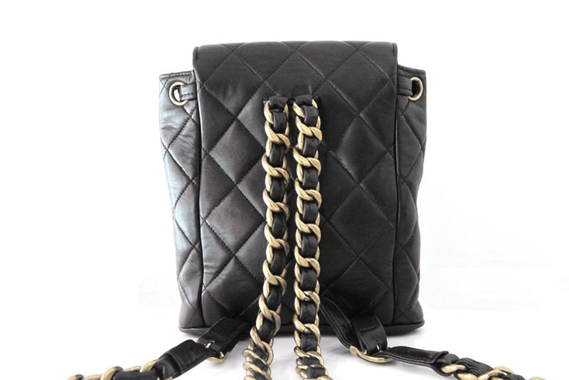 Chanel Black Quilted Lambskin Mini Backpack