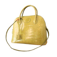 Retro Hermes Vert Anis Crocodile Bolide 32 Cm Bag