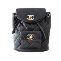 Chanel Black Quilted Lambskin Mini Backpack