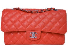 Chanel Pink Caviar Leather Classic Flap