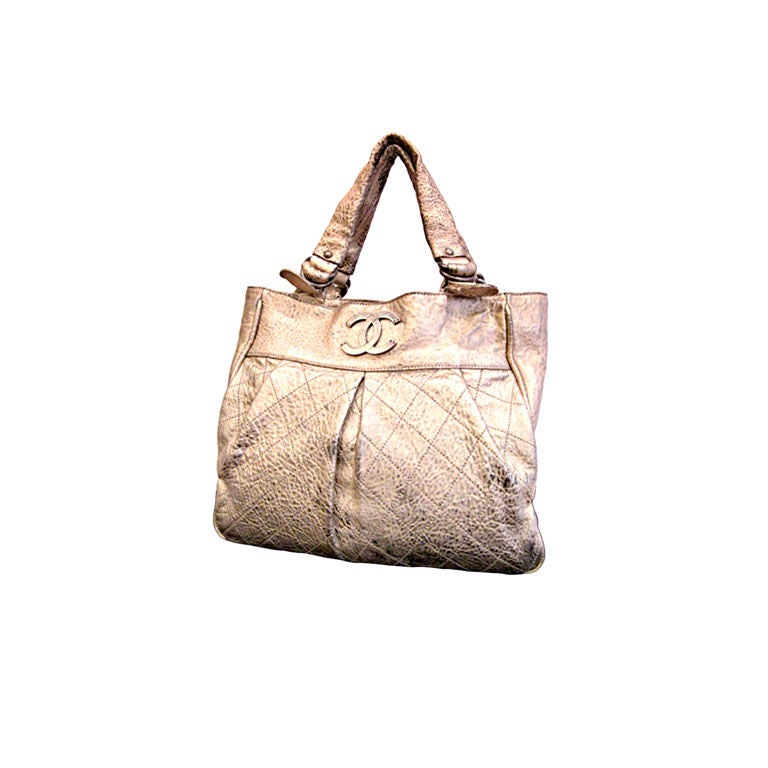 Chanel Le Marais Light Gold Large Leather Tote Bag