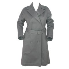 ALAIA Grey Cotton Trench Coat With Belt SZ - 40