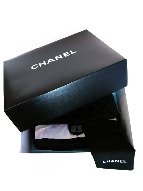 CHANEL Sac Class Rabat Black Quilted Leather Clutch 5