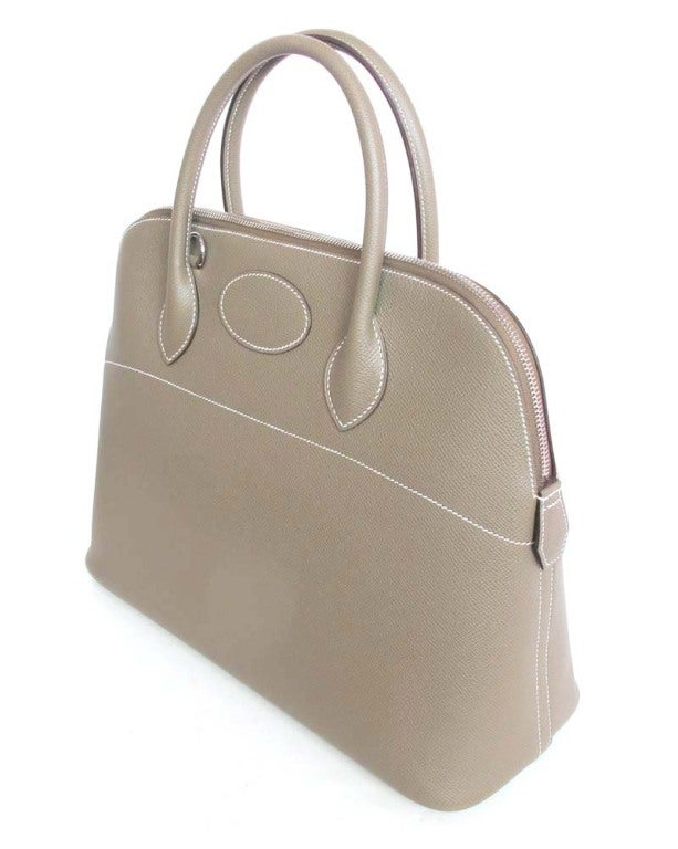 Women's HERMES Etoupe Epsom Leather Bolide Bag