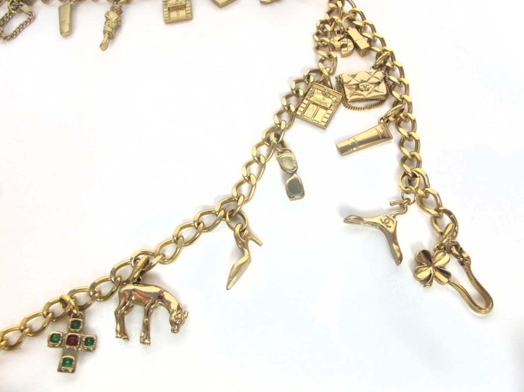 CHANEL Goldtone Chain Belt With Charms at 1stdibs