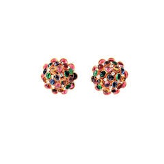 Vintage Chanel Multi-color Gripoix Rhinestone Earrings