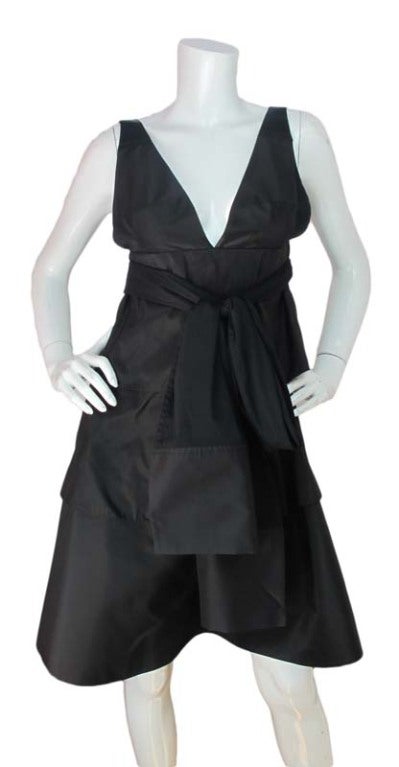 KAUFMAN FRANCO Black Silk/Taffeta Dress