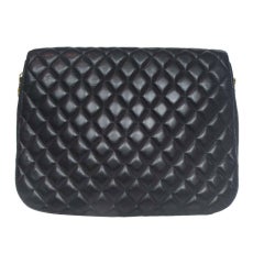 CHANEL Black Quilted Leather Cross Body Bag With Gold Hardware