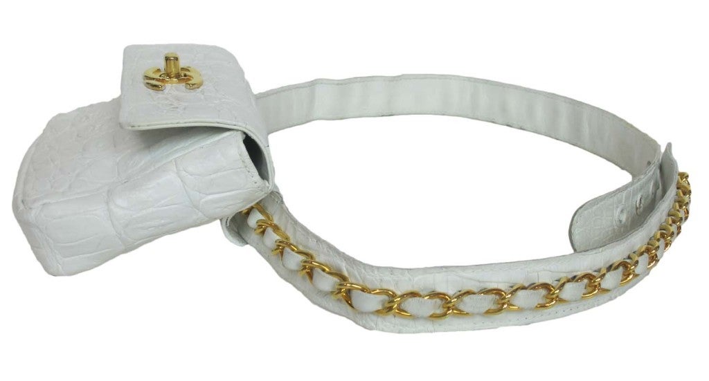 chanel belt bag white