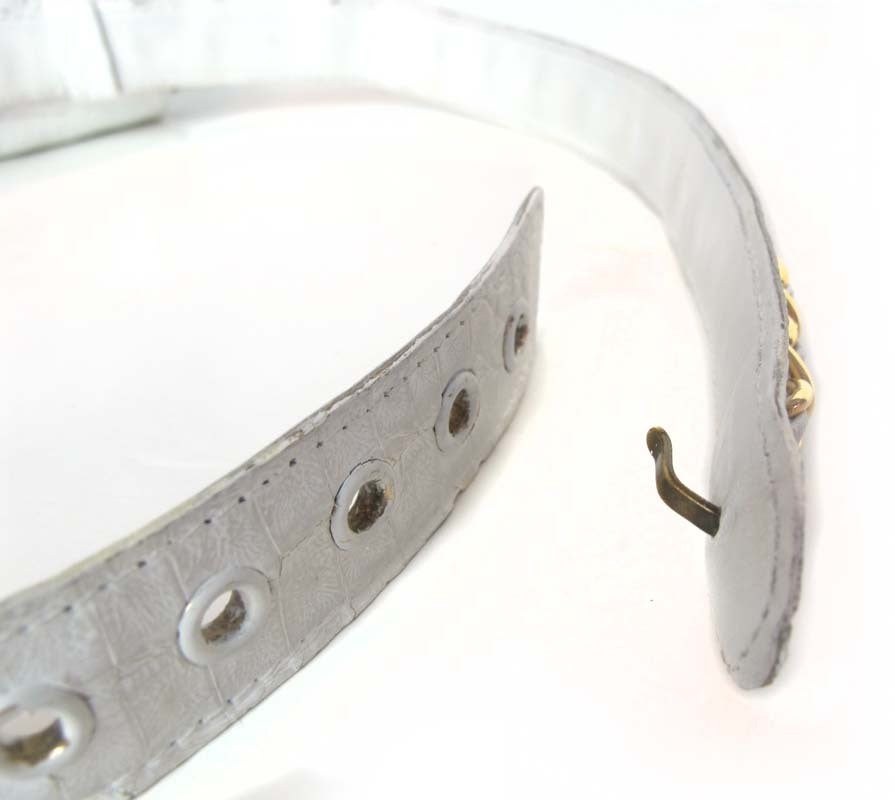 CHANEL White Crocodile Leather Belt Bag 2