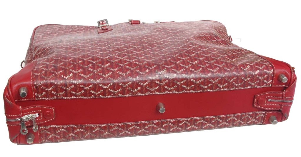 GOYARD Red Vinyl Leather Garment Bag 1