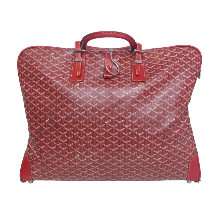 GOYARD Red Vinyl Leather Garment Bag