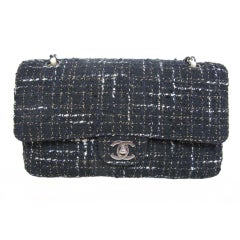 Chanel Black Tweed Classic Flap