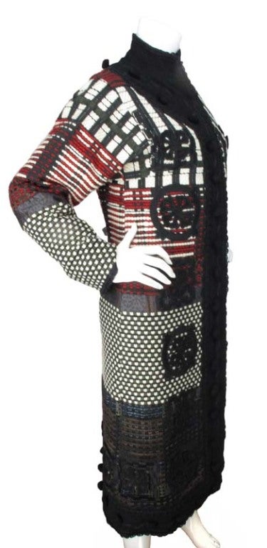 OSCAR DE LA RENTA Tweed Boucle Embroidered Evening Coat sz - 8/10