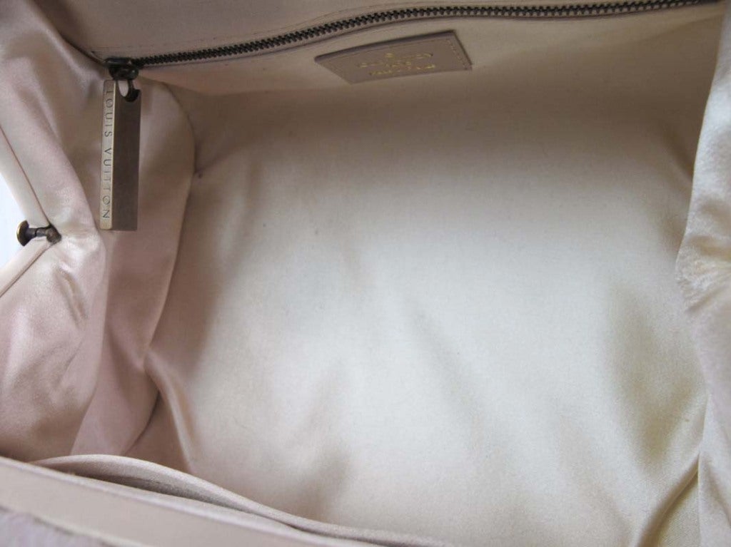 LOUIS VUITTON Cream Sheared Mink Handbag With Leather Handles 2