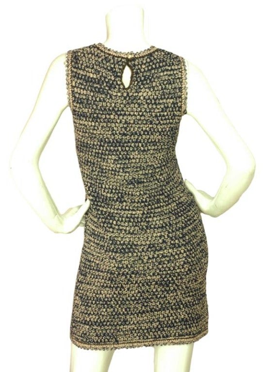CHANEL Blue/White Sleeveless Crochet Dress With CC NWT 1