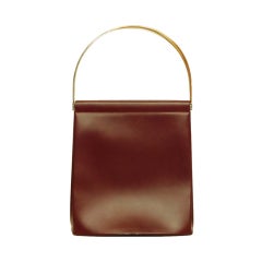 CARTIER Burgundy Leather Frame Bag