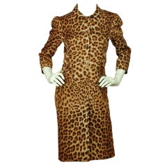 BLUMARINE Leopard Coat With Bow Pockets NWT