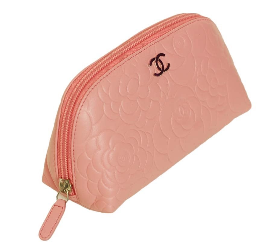 Women's CHANEL Pink Cosmetic Case With Embossed Roses