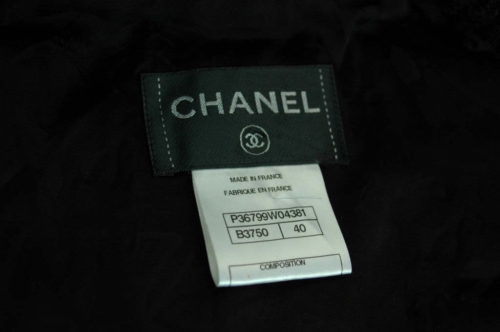 CHANEL '09 Black/Green Tweed Wool Coat Dress With Poured Glass Belt 2