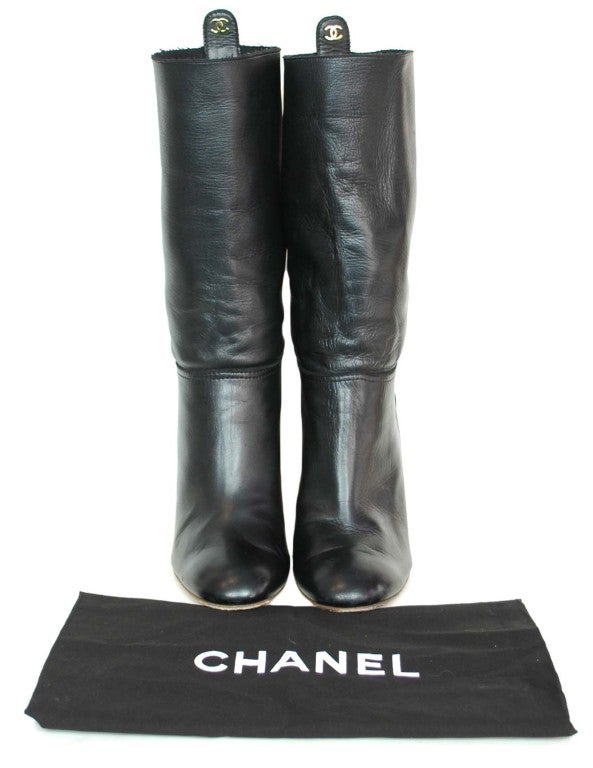 Women's CHANEL Black Leather Boots