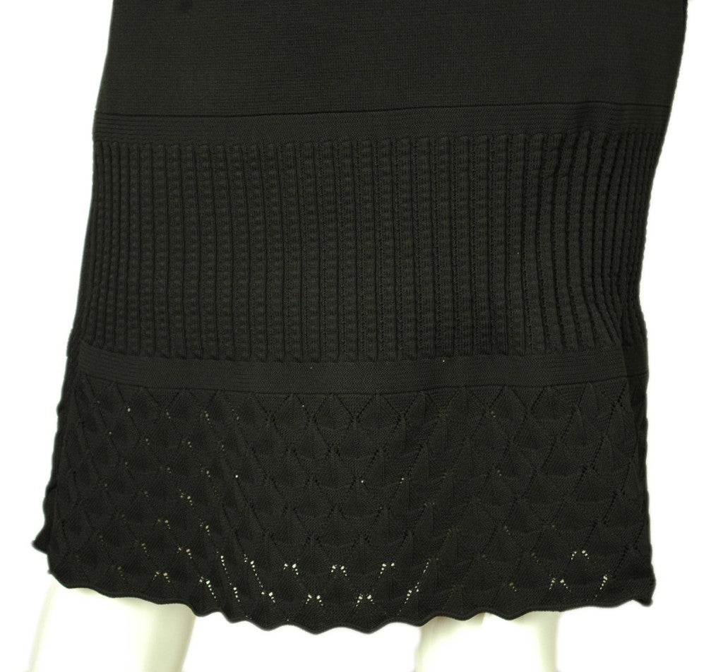 CHANEL Black Stretch Knit off the Shoulder with Crochet Detail 3