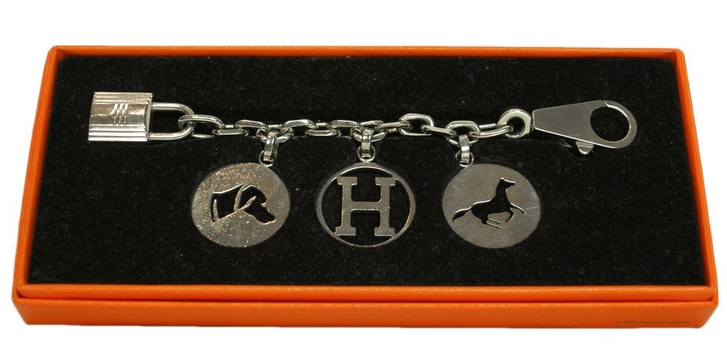 HERMES Silver Bag Charm 3
