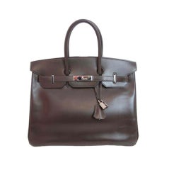 HERMES Brown Leather Birkin - 35cm