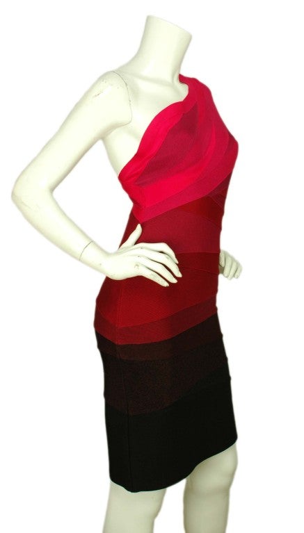 HERVE LEGER Pink Sleeveless Bandage Dress