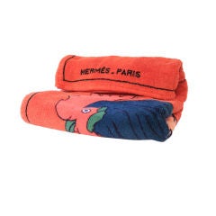 HERMES PRINTED COTTON BEACH TOWEL