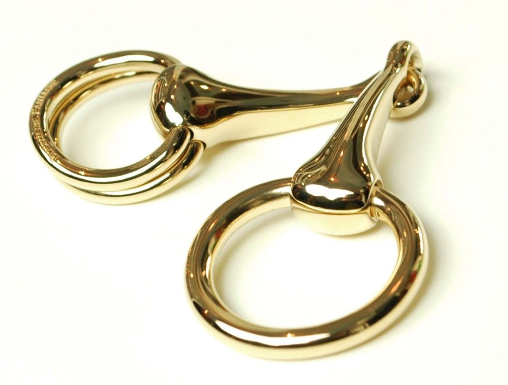 HERMES Gold Horsebit Scarf Ring at 1stdibs
