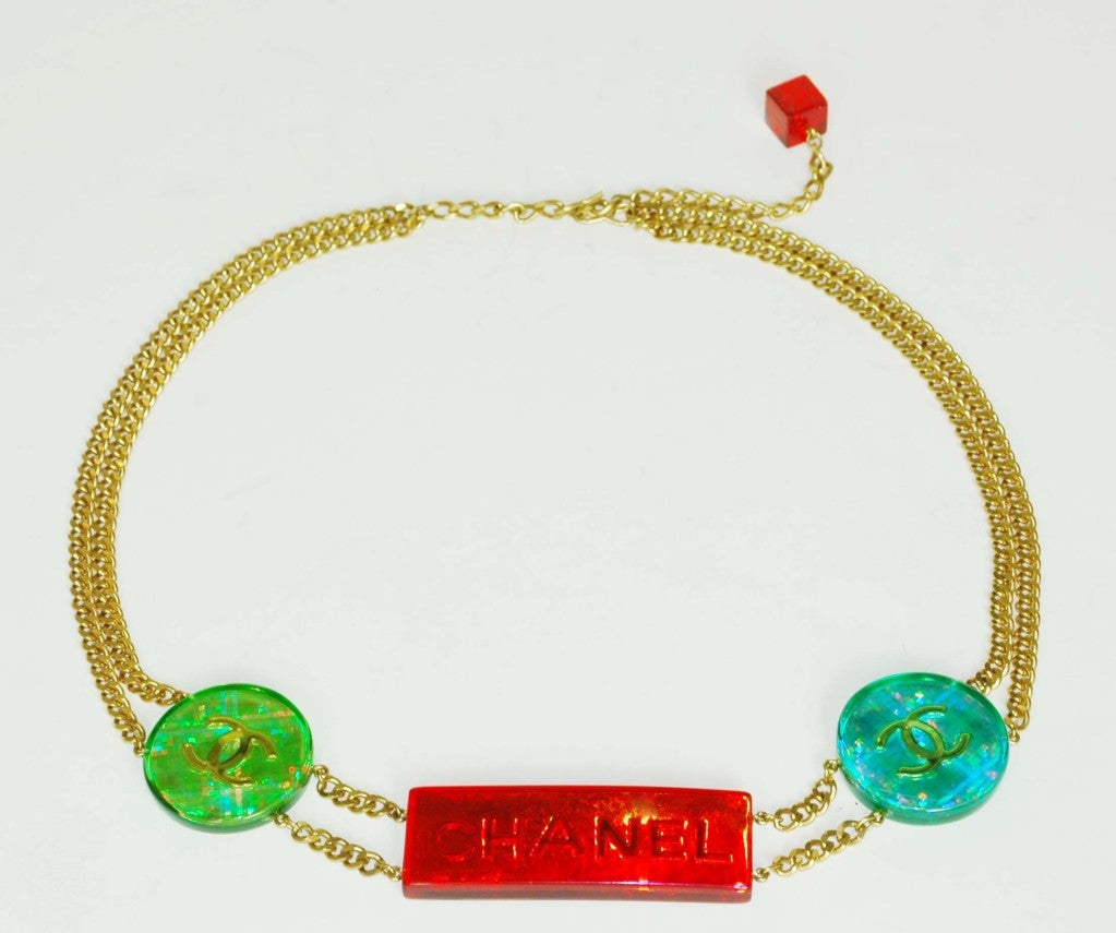 Chanel Multi-Color Iridescent Chain Belt
Age: 1997
Made In France
Stamped: 