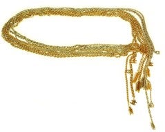 CHANEL Gold Multi Strand Chain Belt with Wheat Charms