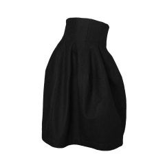 ALAIA Black Wool High Waisted Bubble Skirt