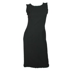 DOLCE & GABBANA Black Sleeveless Dress with Ruffled Trim - Size
