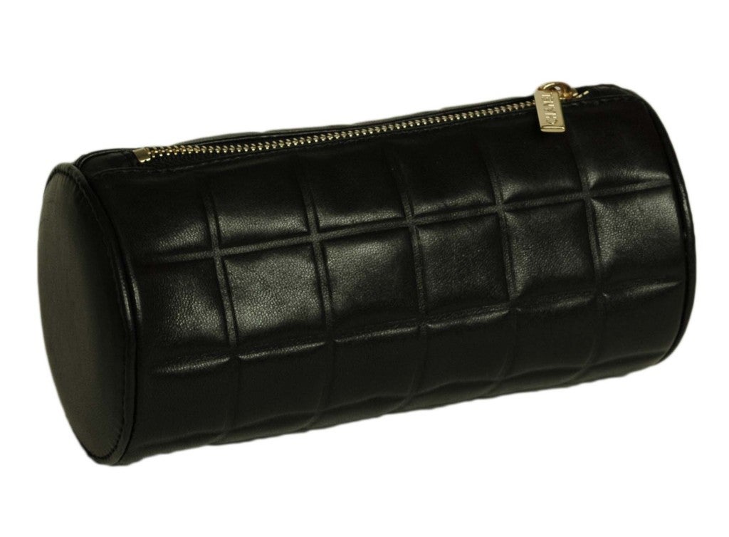 CHANEL Black Quilted Leather Makeup Case