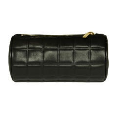 CHANEL Black Quilted Leather Makeup Case