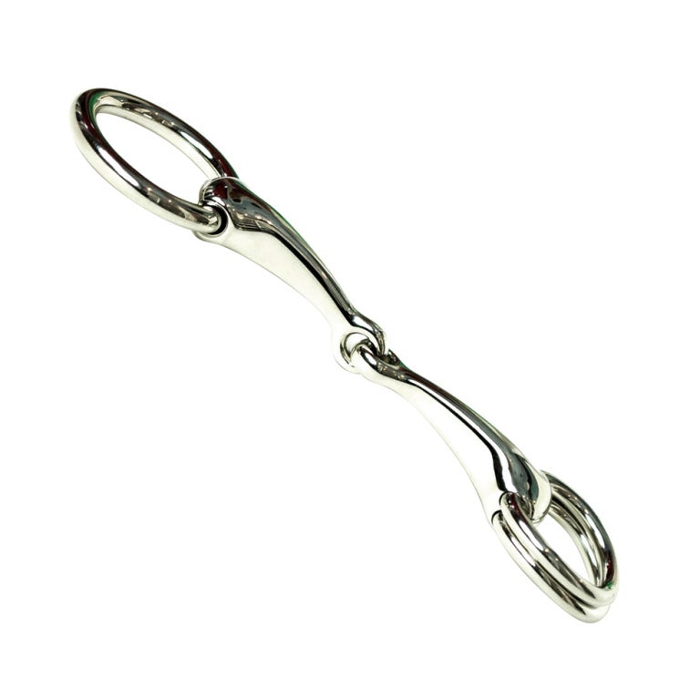 Hermes Metal Scarf Ring Silver horseshoe
