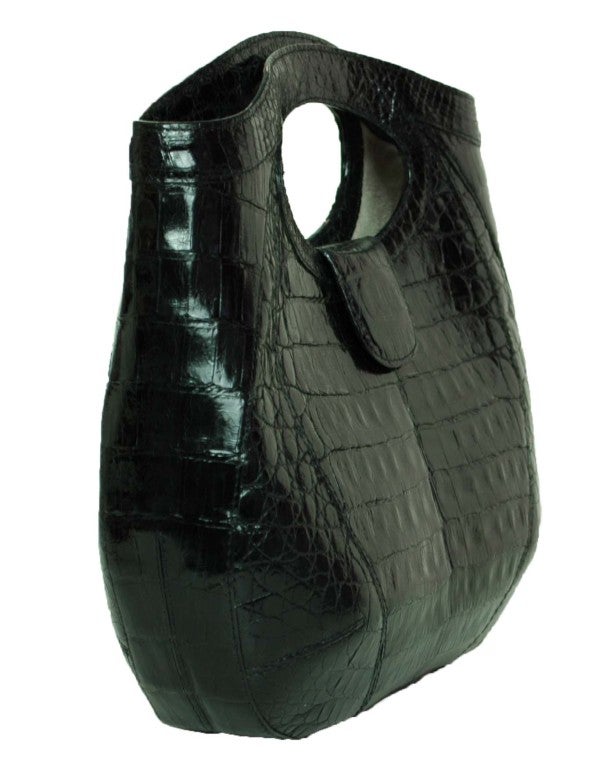 NANCY GONZALEZ Black Crocodile Bag