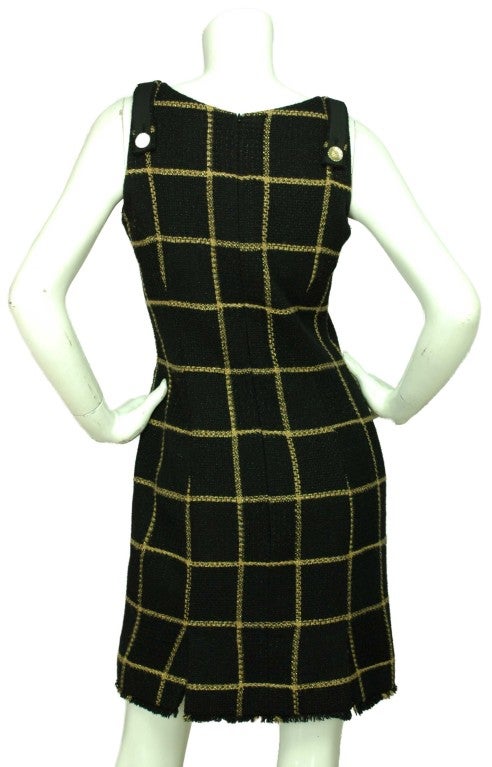 black and gold checkered dress
